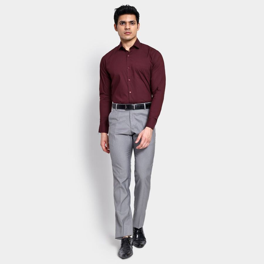 Men's Slim Fit Formal Trousers, हल्का ग्रे, large image number null